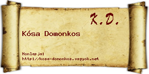 Kósa Domonkos névjegykártya